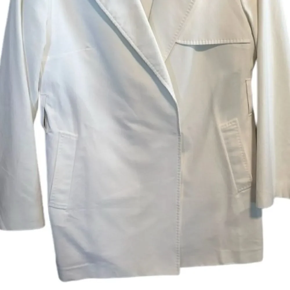 Burberry- Women’s Cotton Shorter Length Trench Jacket in White Size US 8 - Picture 4 of 10